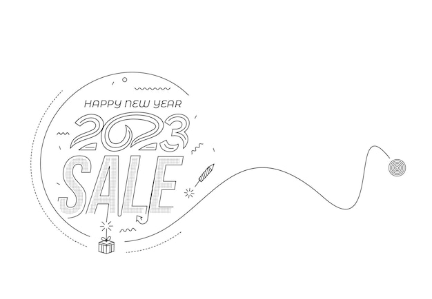 2023 Happy New Year Text Typography Design Poster template brochure decorated flyer banner design