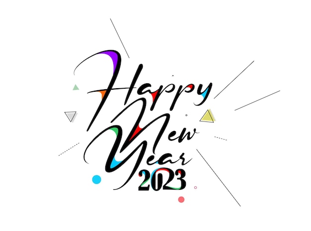 2023 Happy New Year Text Typography Design Poster template brochure decorated flyer banner design