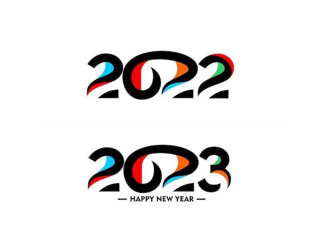 2023 Happy New Year Text Typography Design Poster template brochure, decorated, flyer banner design.