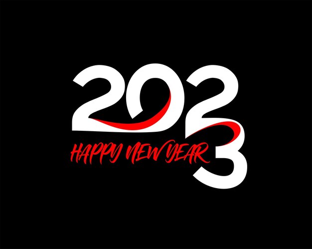 2023 Happy New Year Text Typography Design Poster template brochure, decorated, flyer banner design.