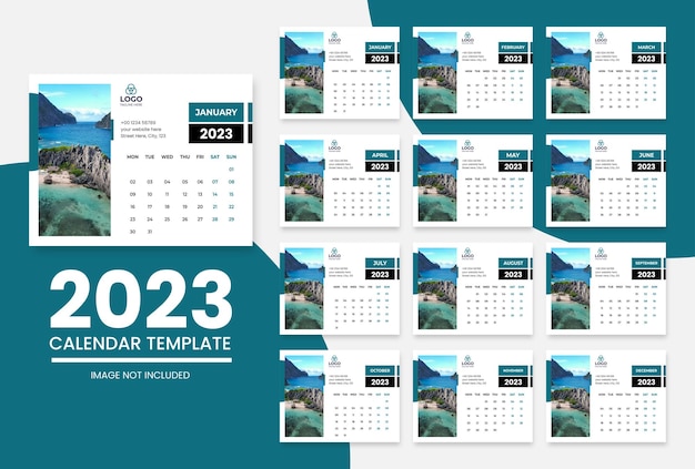 2023 new year clean calendar template