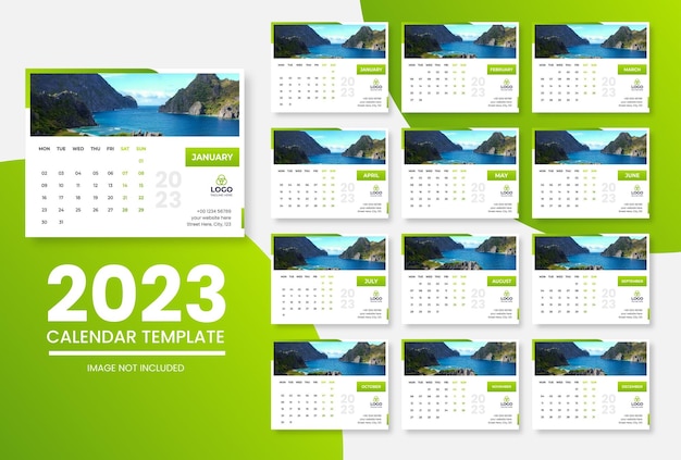 2023 new year clean calendar template