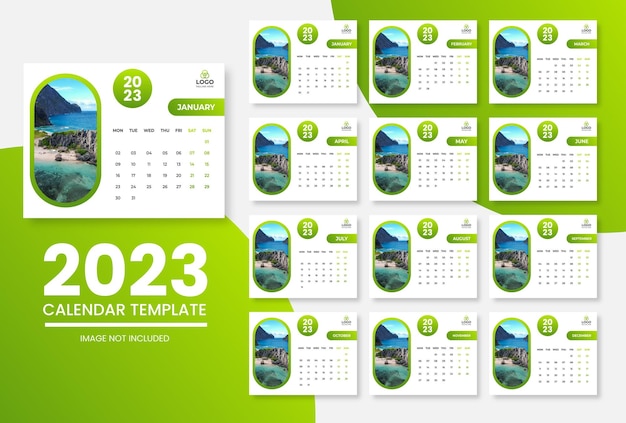 2023 new year clean calendar template