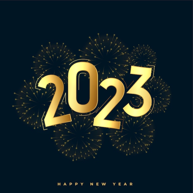 Free Vector 2023 new year grand celebration background with firework