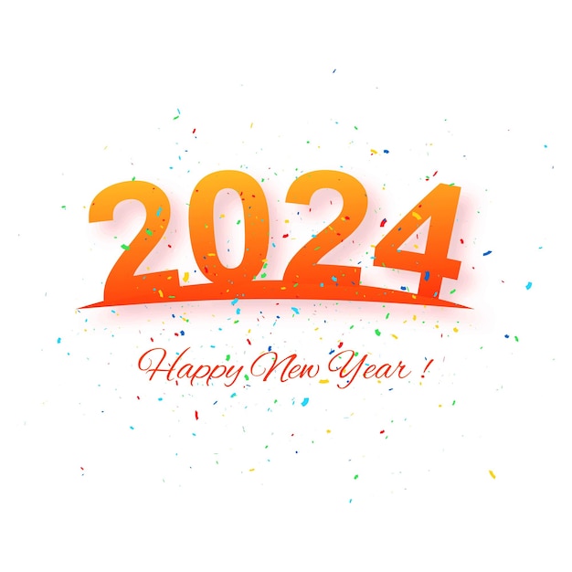 Free Vector 2024 happy new year greeting card holiday background