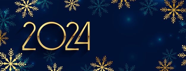 Free Vector 2024 new year winter festival banner with snowflake design vector