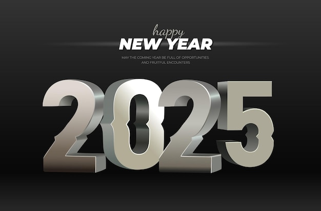 Free vector 2025 happy new year banner design vector illustration