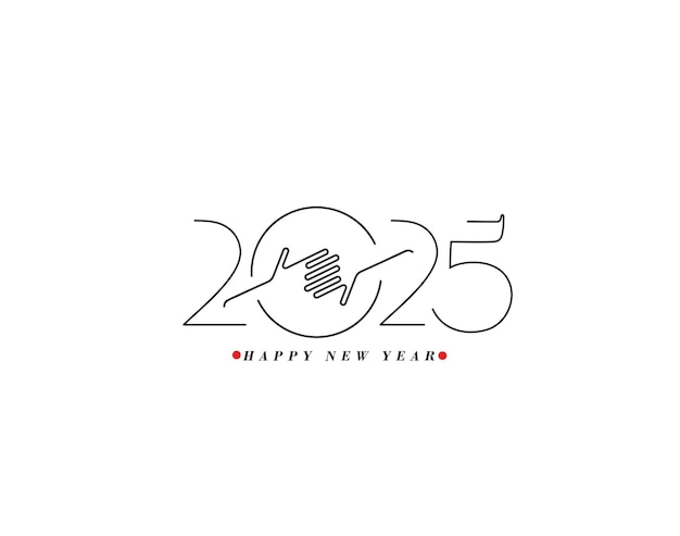 2025 Happy New Year Text Typography Design Element flyer banner design