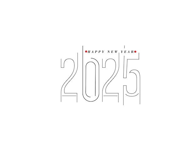 Free Vector 2025 happy new year text typography design element flyer banner design