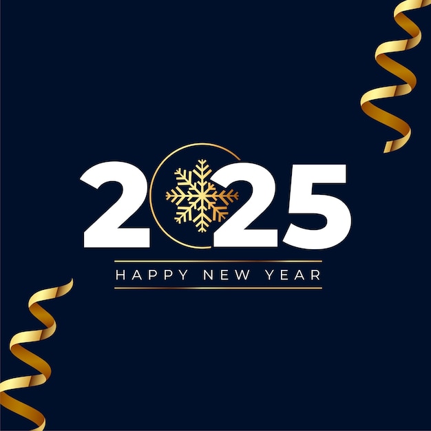 Free Vector 2025 new year eve holiday background with golden confetti