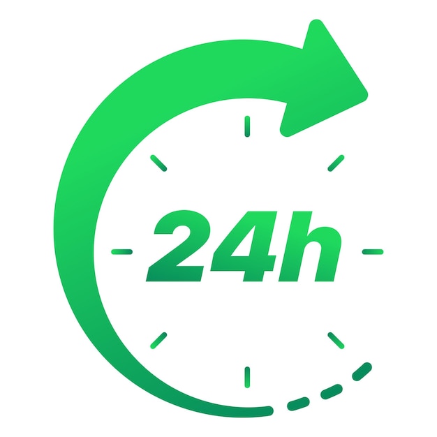 Free vector 24 hour timer clock dotted arrow