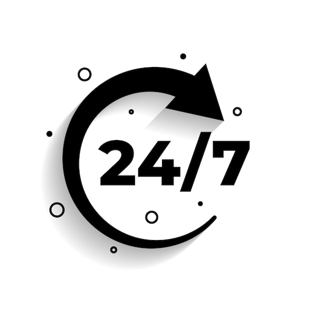 Free Vector 24 hours and 7 days everyday helpdesk service background