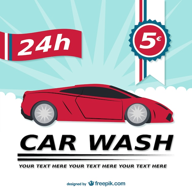 Free Vector 24h car wash template