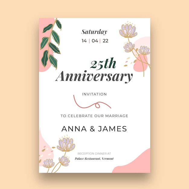 25 years anniversary card template