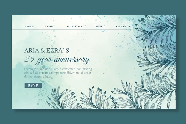 Free Vector 25 years anniversary landing page template