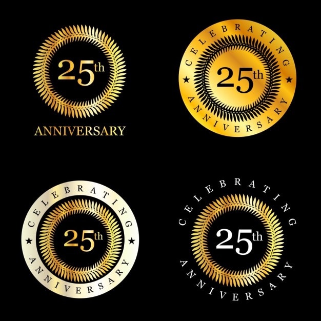 Free vector 25 years celebrating laurel wreath