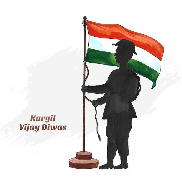 Free Vector 26 july kargil vijay diwas for kargil victory day background