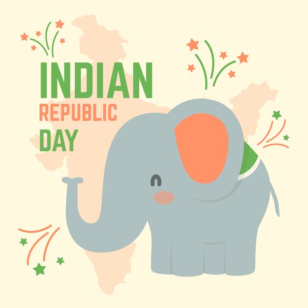 26th january indian national day and elephant