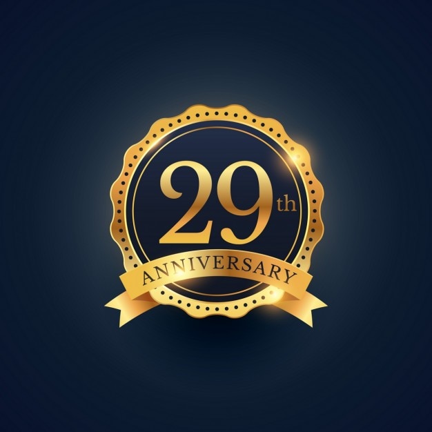 Free Vector 29th anniversary, golden edition