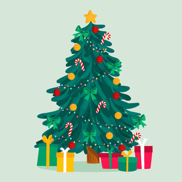 2d christmas tree illustration