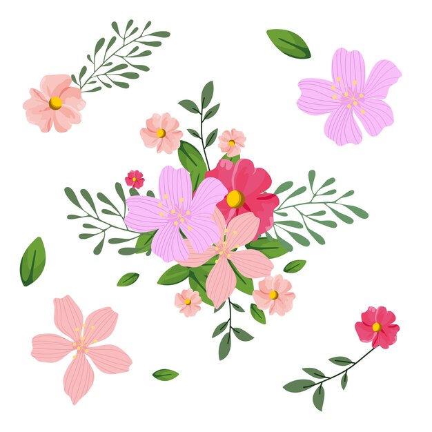 2d floral bouquet illustration collection