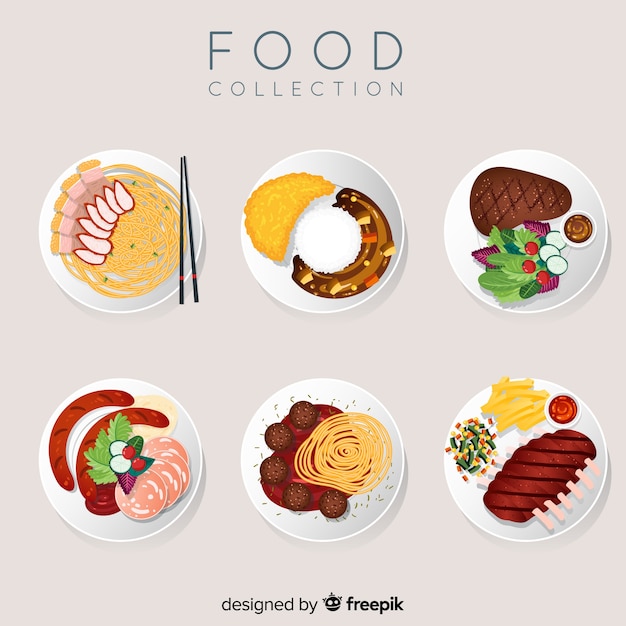 2d food dish collection