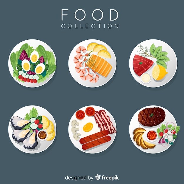 2d food dish collection