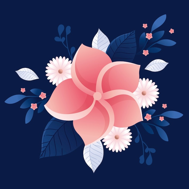 Free Vector 2d gradient paper style flowers concept