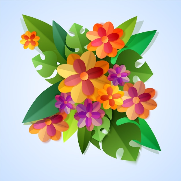 2d gradient paper style flowers