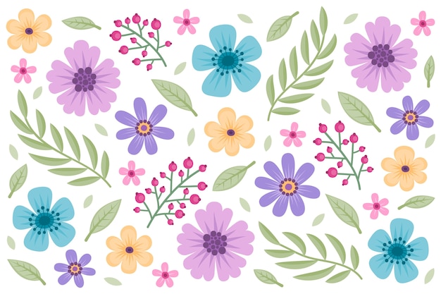 2d retro flowers background