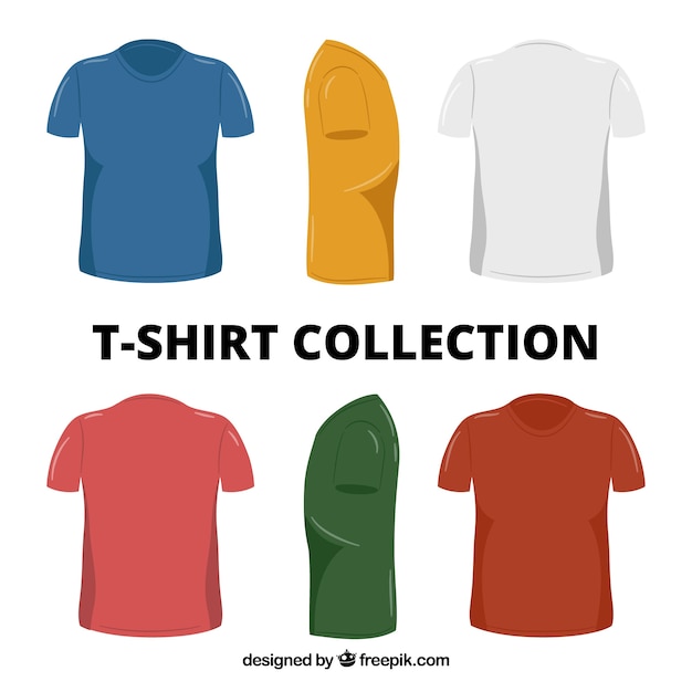 2d t-shirt collection in different colors