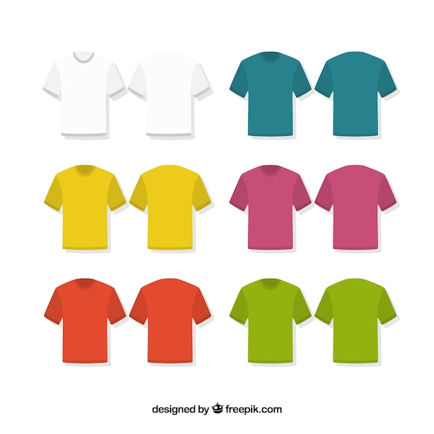 2d t-shirt collection in different colors