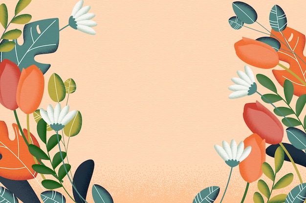 2d vintage flowers background concept