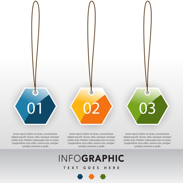 3 numbers infographic illustration template