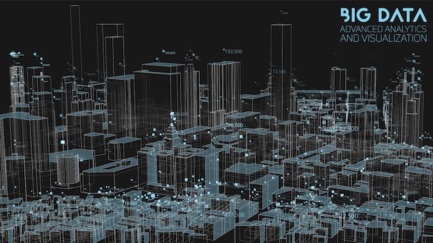 3d abstract urban financial structure analysis of big data