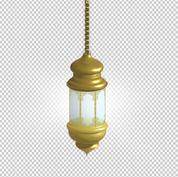 3D arabic golden realistic lamp for Ramadan