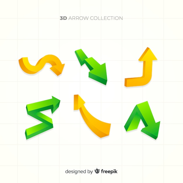 Free vector 3d arrow collection