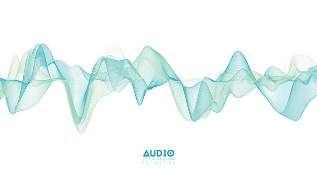 Free Vector 3d audio soundwave