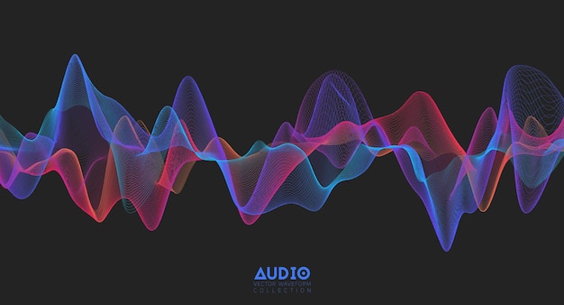 Free Vector 3d audio soundwave