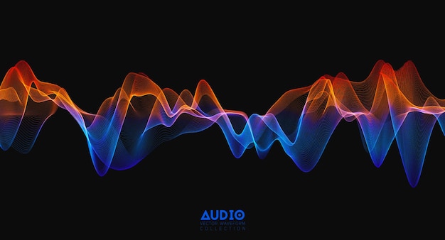 Free Vector 3d audio soundwave