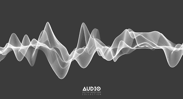 Free vector 3d audio soundwave