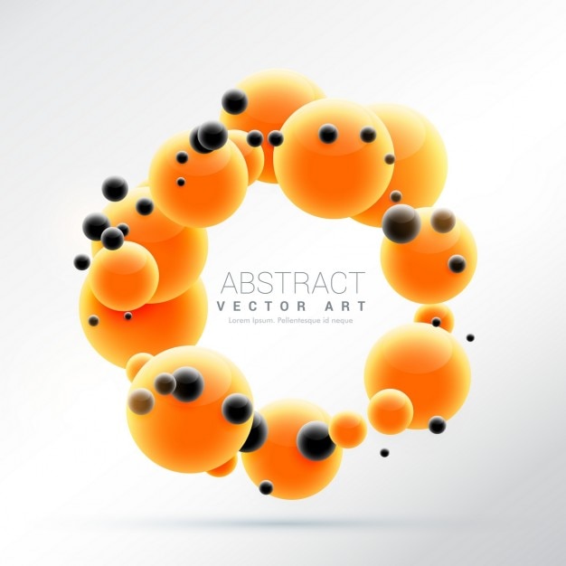 Free Vector 3d background with orange and black spheres