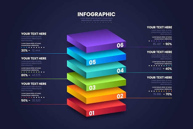 Free Vector 3d block layers infographic design