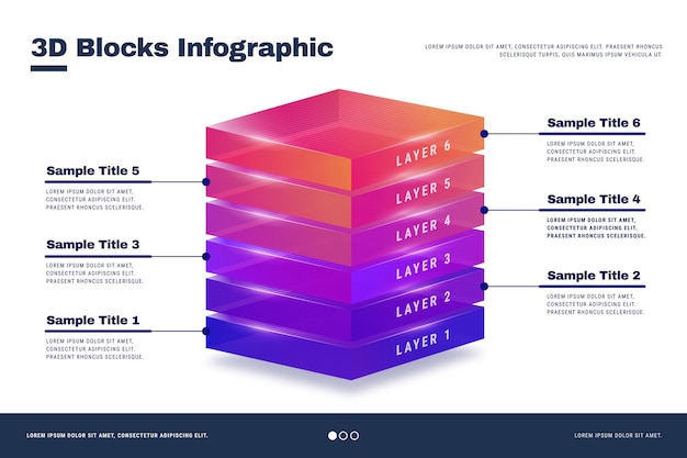 Free Vector 3d block layers infographic