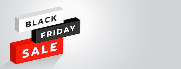 3d blocks style black friday sale banner