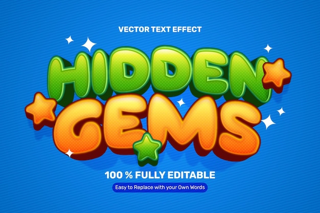 3D Bold Hidden Gems Gaming Text Effect