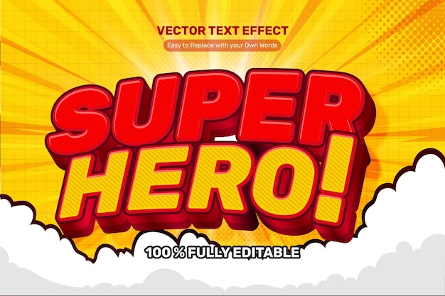 3D Bold Superhero Vector Text Effect