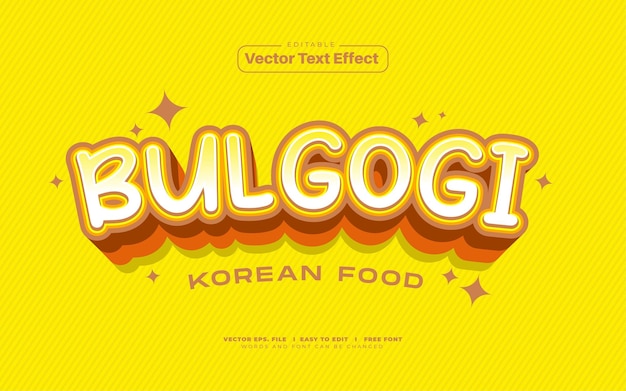 3D Bulgogi vector Text Effect