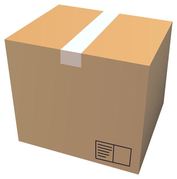 Free Vector 3d cardboard box isolated