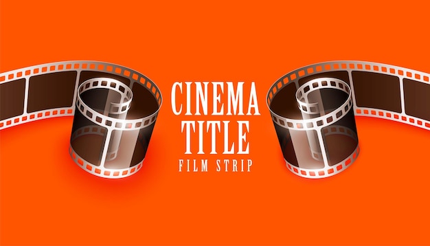 Free Vector 3d cinema film strip title background